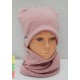 Šilta kepurė vaikams su mova "Rožinės pastelinės ausytės",  446