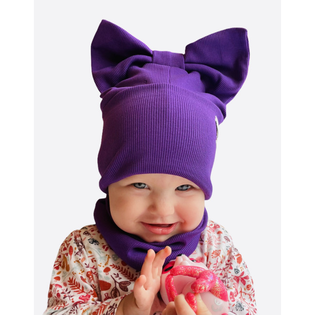 Kepurė su mova pavasariui/rudeniui “Violetinis kaspinėlis”, 668