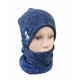 Šilta Vaikiška kepurė su mova rudeniui/žiemai „Tamsiai mėlyna“, 769