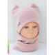 Šilta kepurė vaikams su mova "Rožinės pastelinės ausytės",  446