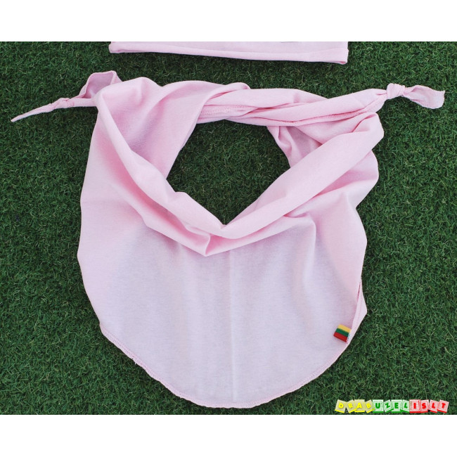 Plona kepurė su kaklaskare pavasariui - vasarai "Pink", 824