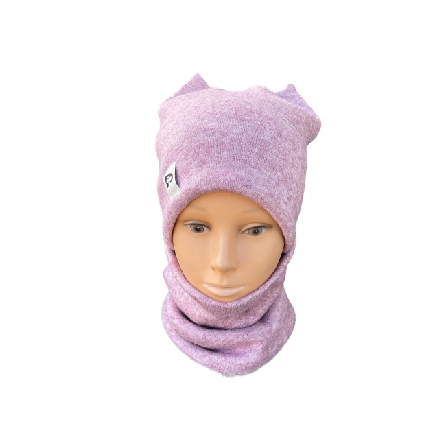 Šilta vaikiška kepurė su mova „Purpurinės ausytės“, 139