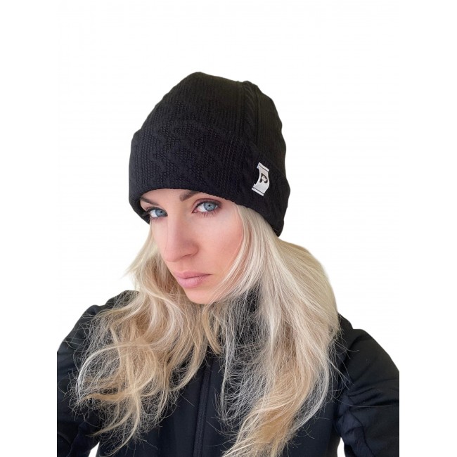 Šilta kepurė moterims žiemai „Juoda”, 365