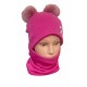 Kepurė su mova mergaitei„Rožinė su rožiniais bumbuliukais“,  529