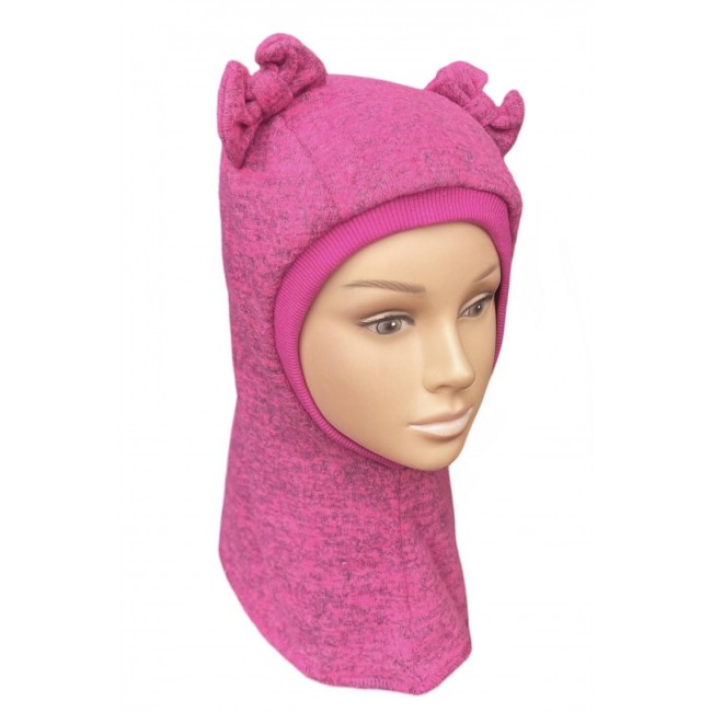 Kepurė - šalmukas rudeniui mergaitei "Megztas rožinis", 340
