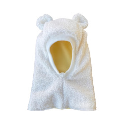 Šiltas šalmukas vaikui šaltam rudeniui/žiemai "Šviesus Teddy", 516