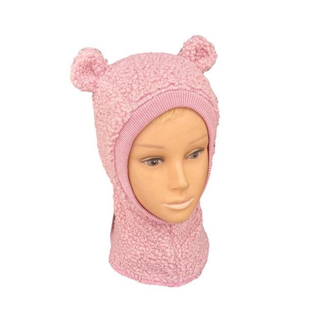 Šiltas šalmukas mergaitei šaltam rudeniui/žiemai „Rožinis Teddy“, 232