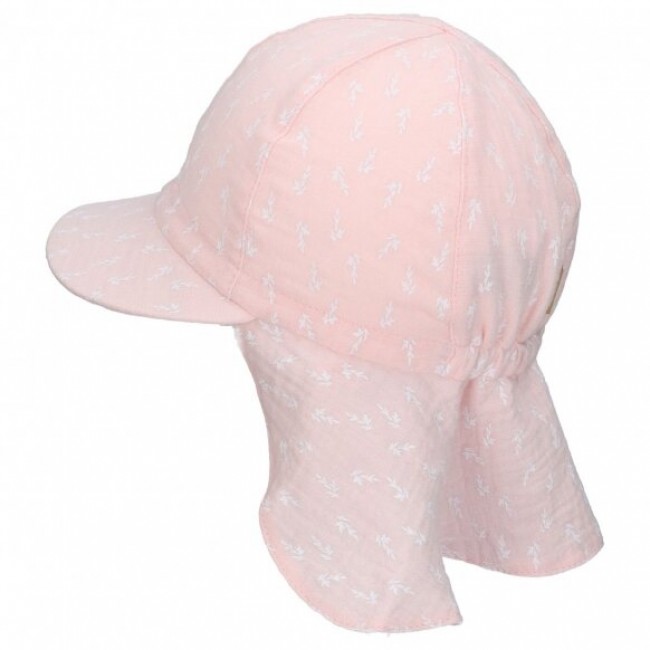 Organinės medvilnės kepurė su kaklo apsauga "Šviesiai rožinė", 950