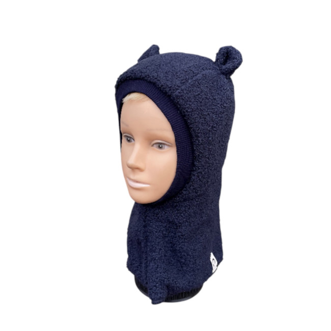 Kepurė - šalmukas vaikui šaltam rudeniui/žiemai "Tamsiai mėlynas Teddy", 314