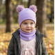 Kepurė su mova pavasariui/rudeniui „Alyvinė su tiulio burbulais", 468