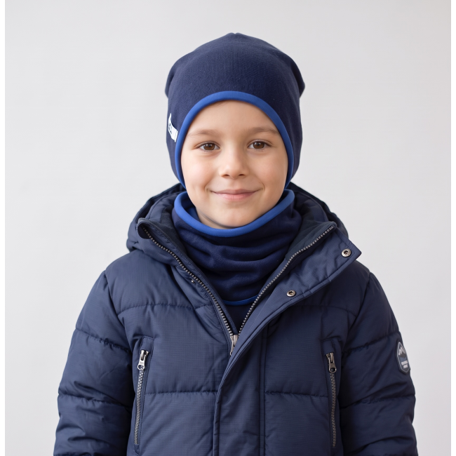 Kepurė su mova rudeniui "Tamsiai mėlyna", 585