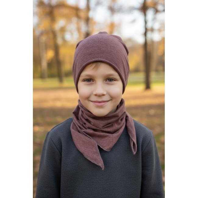 Kepurė su kaklaskare pavasariui/vasarai "Ruda", 674