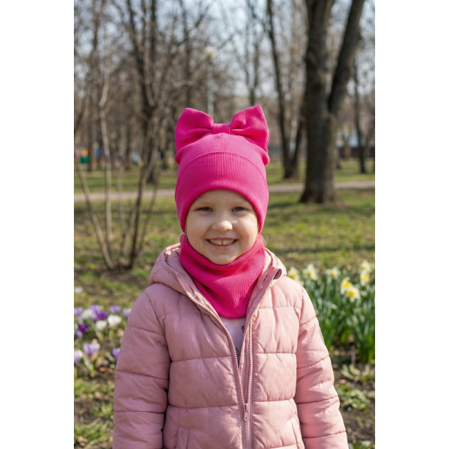 Kepurė su mova pavasariui/rudeniui “Ryškus kaspinėlis”, 402