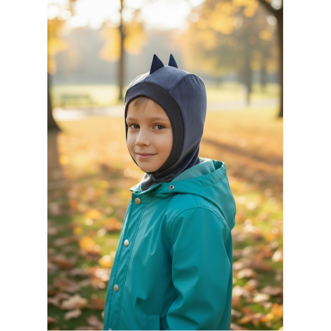 Kepurė - šalmukas "Pilkas Drakoniukas" pavasariui/rudeniui, 339