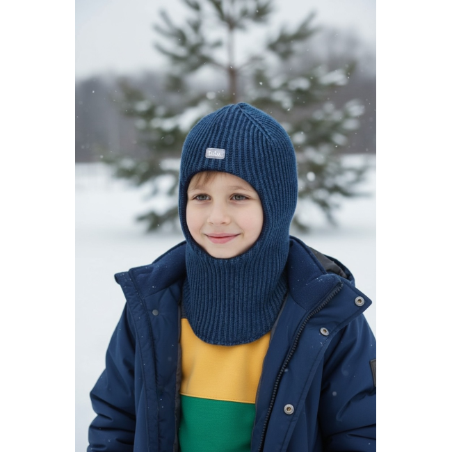 Merino vilnos šalmukas vaikui „Mėlynas“, 330 Merino vilnos šalmukas vaikui „Mėlynas“, 330