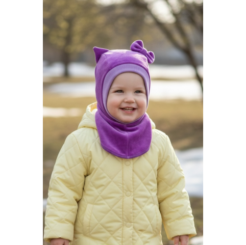 Veliūrinis šalmukas pavasariui/rudeniui "Violetinė katytė", 605