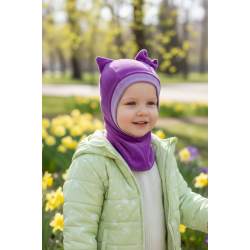 Veliūrinis šalmukas pavasariui/rudeniui "Violetinė katytė", 605