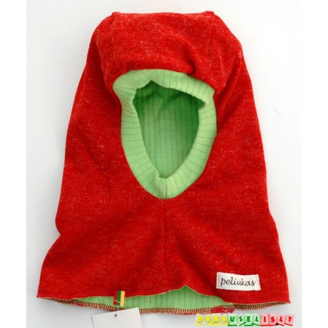 Šilta Kepurė - šalmukas "Raudona su žaliu", 801